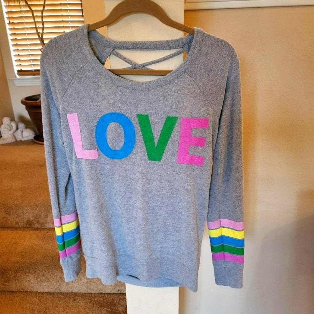 Chaser Light Gray Top with Low Cut Back Opening - Size S